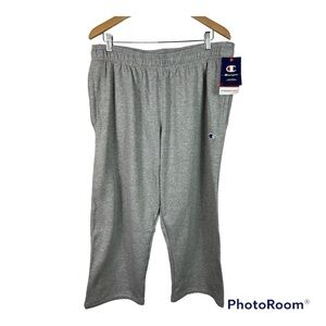Champion Gray Powerblend Fleece Lined Open Leg Sweatpants Sz 2XL NWT